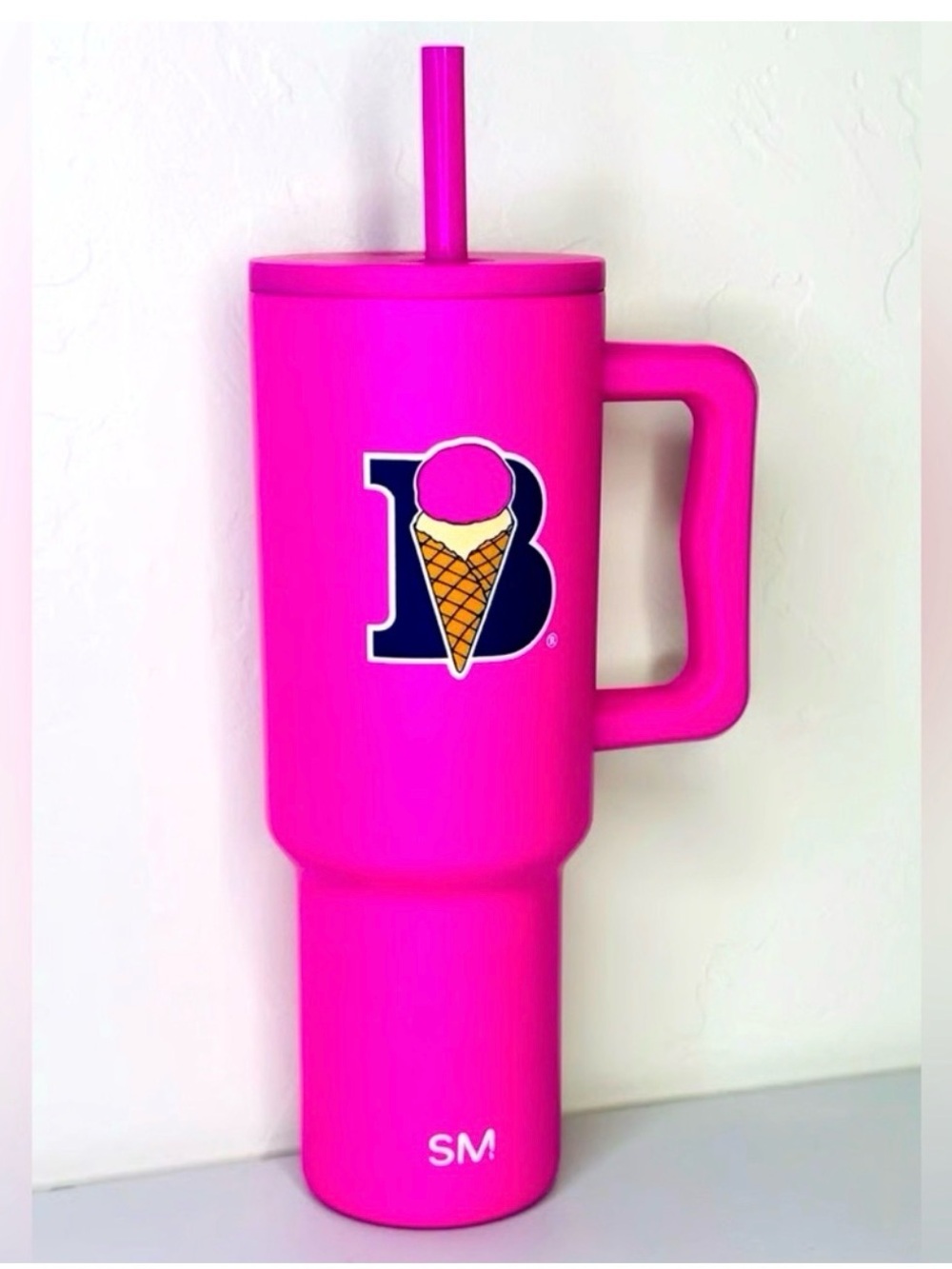 Simply Modern Braum’s Bright Pink 40oz Stainless Steel Tumbler